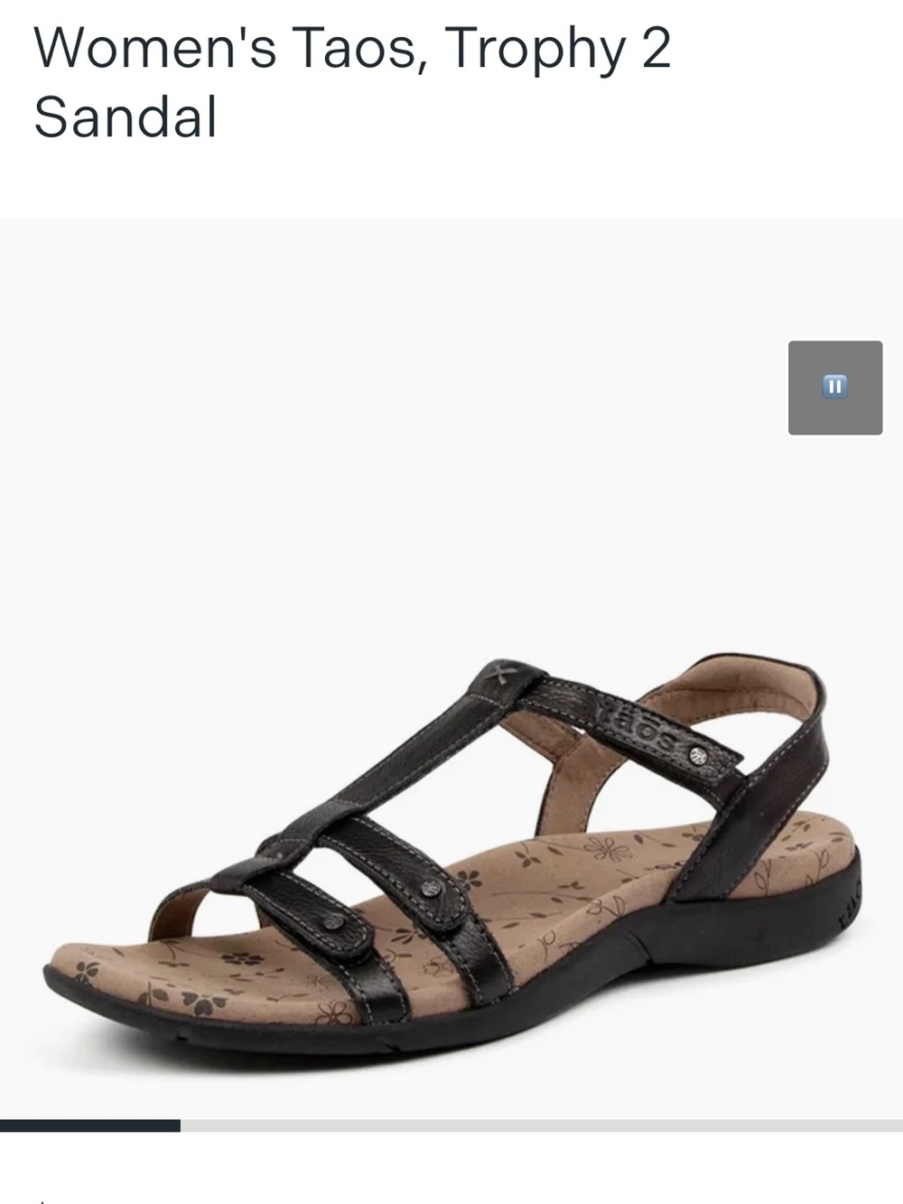 Taos Women's Trophy 2 Sandal in Black Size 38 7 Travel Comfort